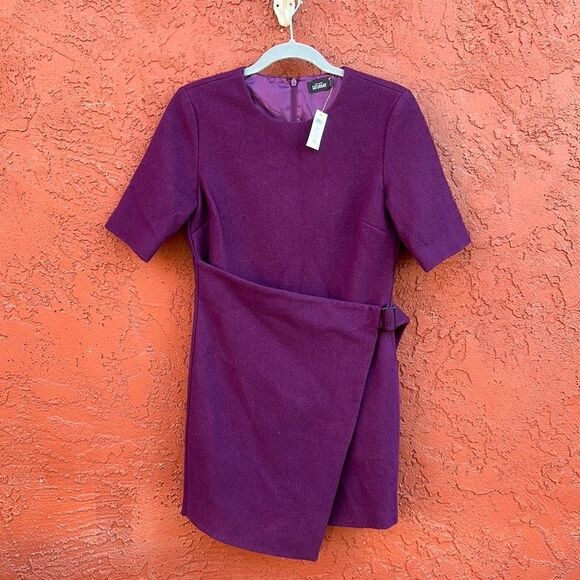 NWT Kate Spade ♠️ Saturday Buckle Over Wool Faux Wrap Dress -2 - Picture 2 of 10